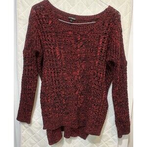 Express Women's Size XS Pullover Sweater Red/Black knit Round Neck